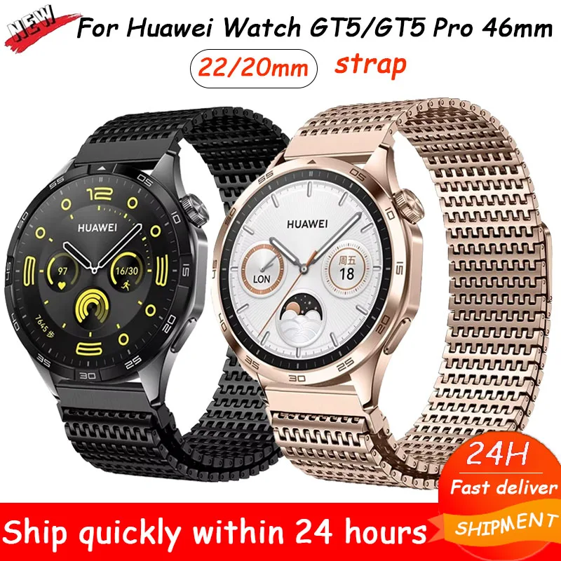 

Металлический ремешок для Samsung Galaxy Watch 7/6/5/4, сменный магнитный ремешок для Huawei Watch GT5 GT5Pro GT4 46 мм Amazfit GTR 4 Correa