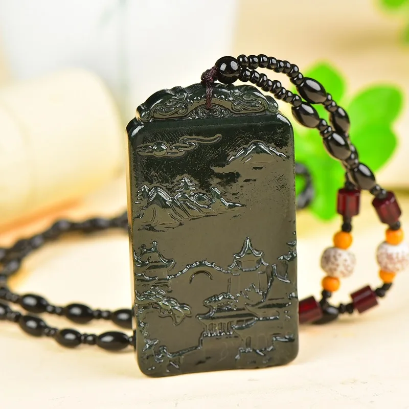 Classic New Chinese Landscape Brand Pendant, Unisex Jewelry