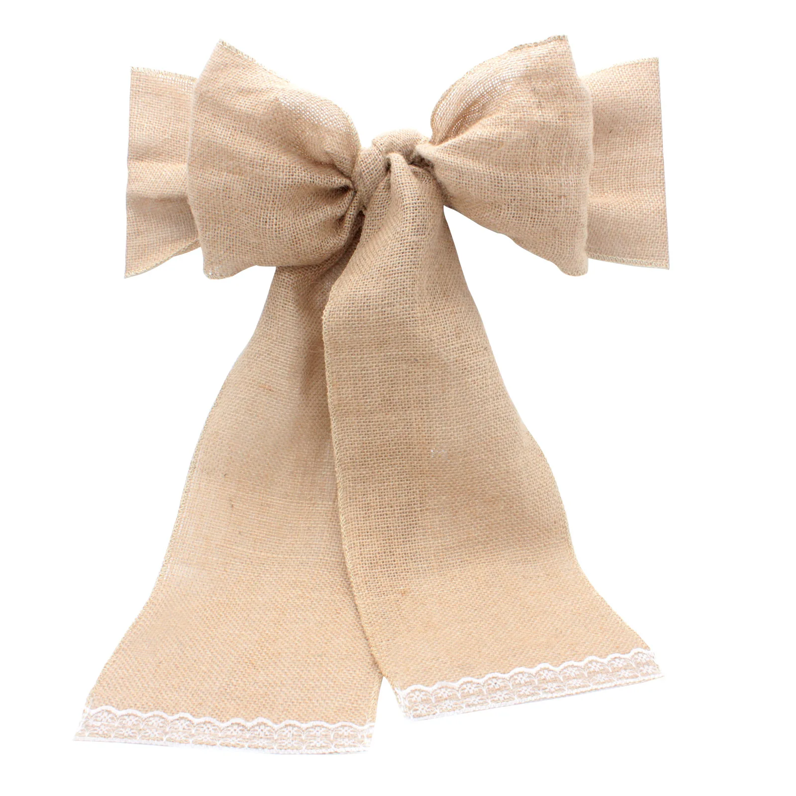 100PCS Chair Tie Bow Hessian Jute Burlap Chair Sashes Jute Rustic for Wedding Decor Festival Party Hotel Home Decoration