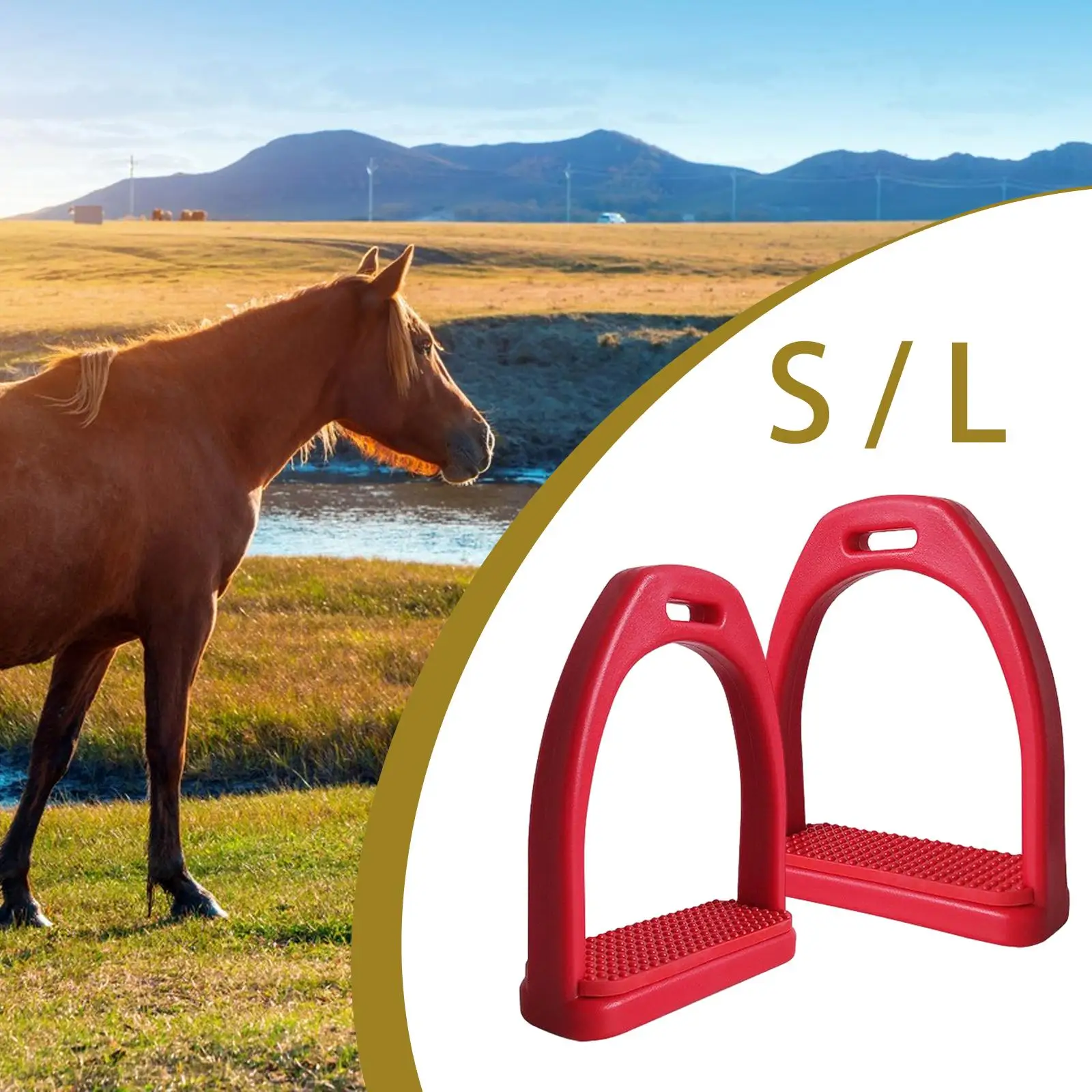 2Pcs Horse Riding Stirrups, High Strength Non Slip Rubber Pad, Equestrian Sports