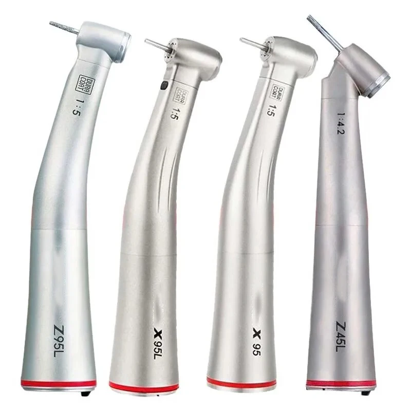 X95L Z95L Mini Head 1:5 Dental Contra Angle Handpiece Push Button Increase Speed Handpiece Inner Water Spray Red Ring