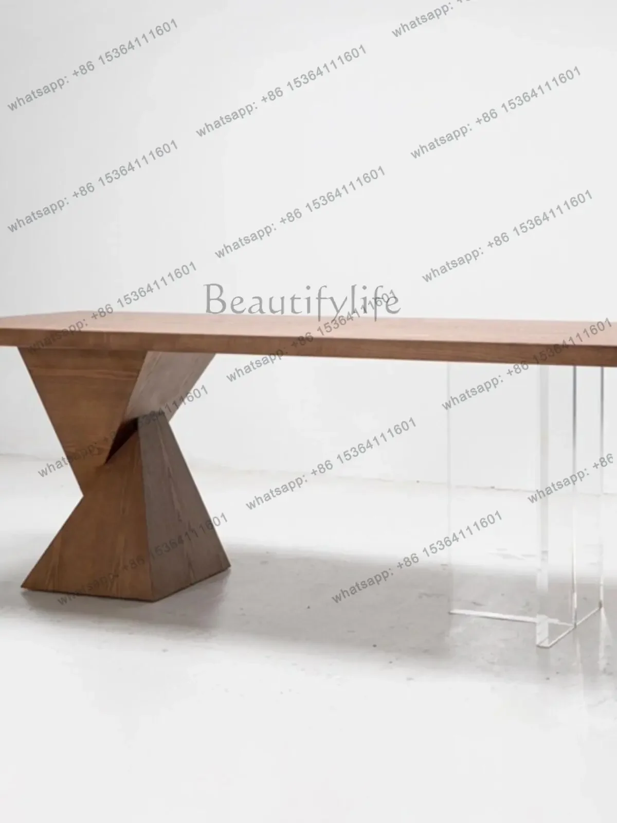 

yj9 Medieval wabi-sabi wind acrylic suspended large board new Chinese rectangular table