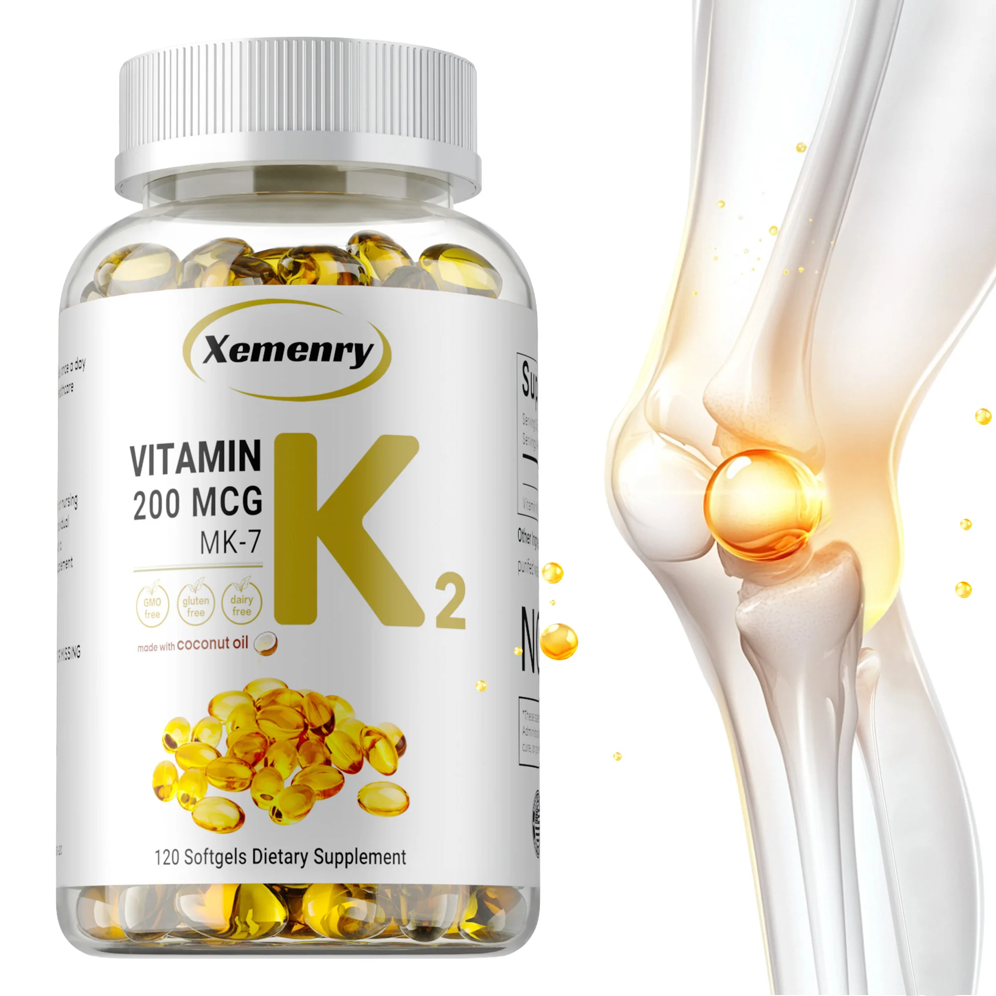 

Vitamin K2 MK-7 Supplement - Easy To Absorb, Supports Heart, Bone and Joint Health, Boosts Immunity, Improve Energy, Non-GMO