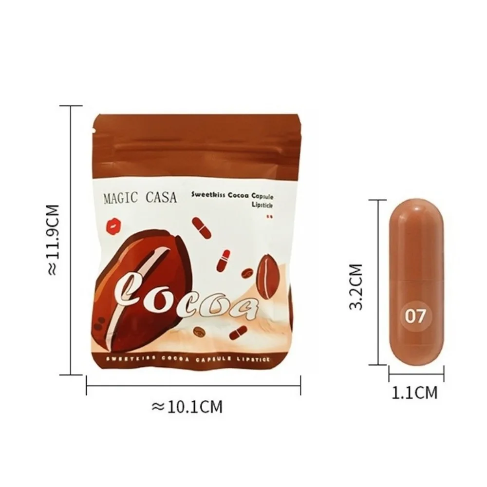 10 Colors Capsule Lipstick Kit Velvet Matte Finish Non-Sticky Texture Pill Lipstick Set Long Lasting Waterproof Lip Gloss Stick