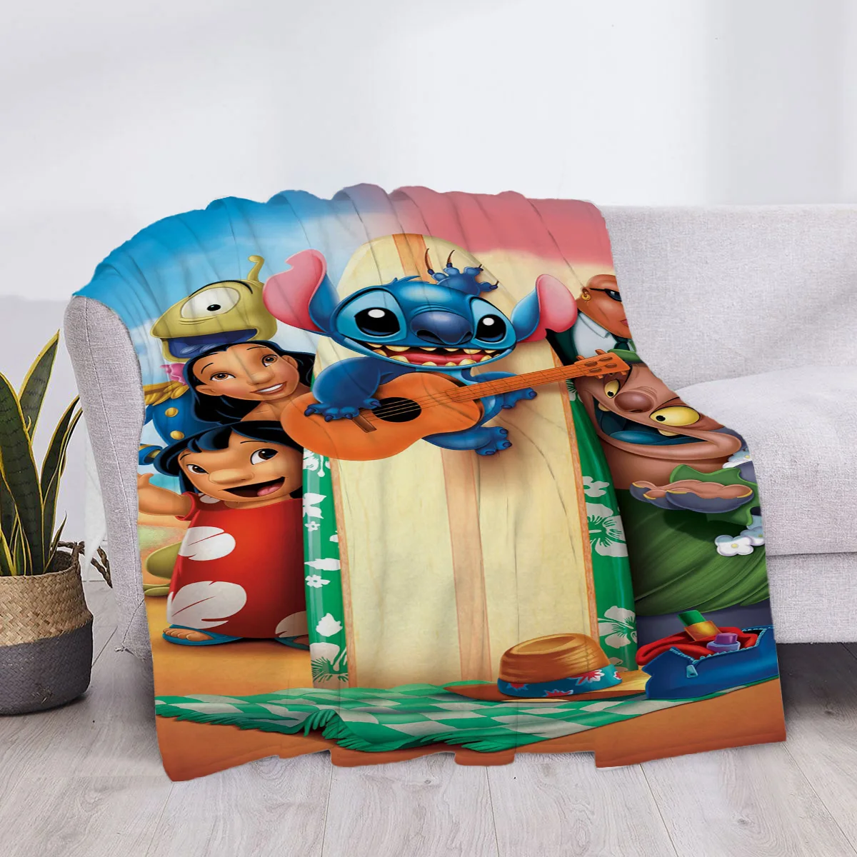 

Stitch Throws Blankets Sofa Throw Blanket Luxury Home and Decoration Bed Knee Custom Anime Fluffy Soft Children's Cute Textile