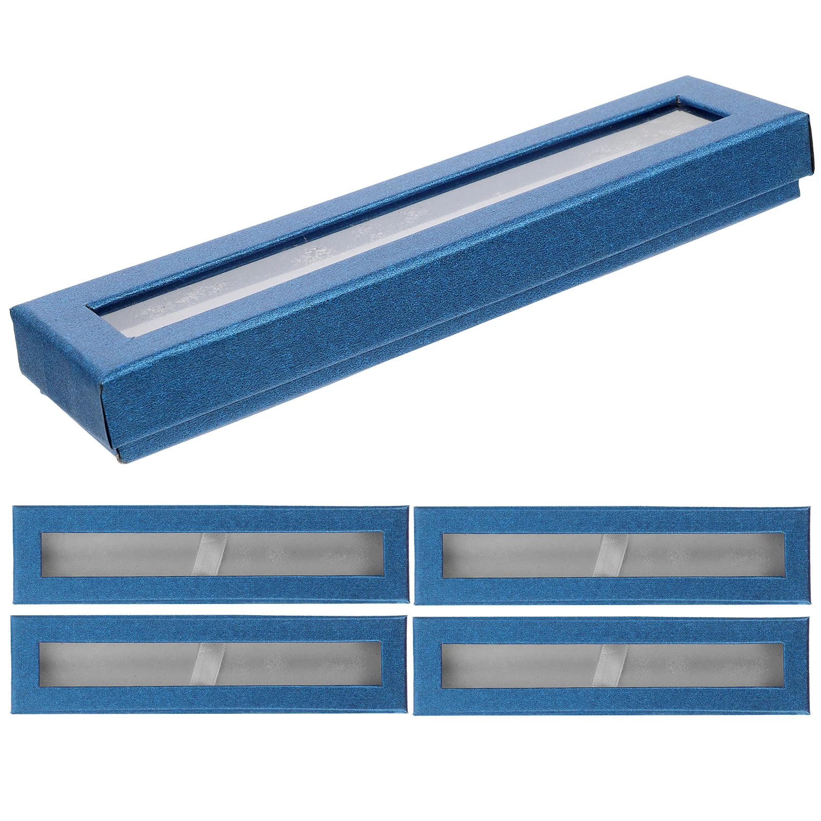 

5Pcs Paper Pen Case with Clear View Window Empty Gift Box for Fountain Gel Pens Compact Portable Stationery Organizer