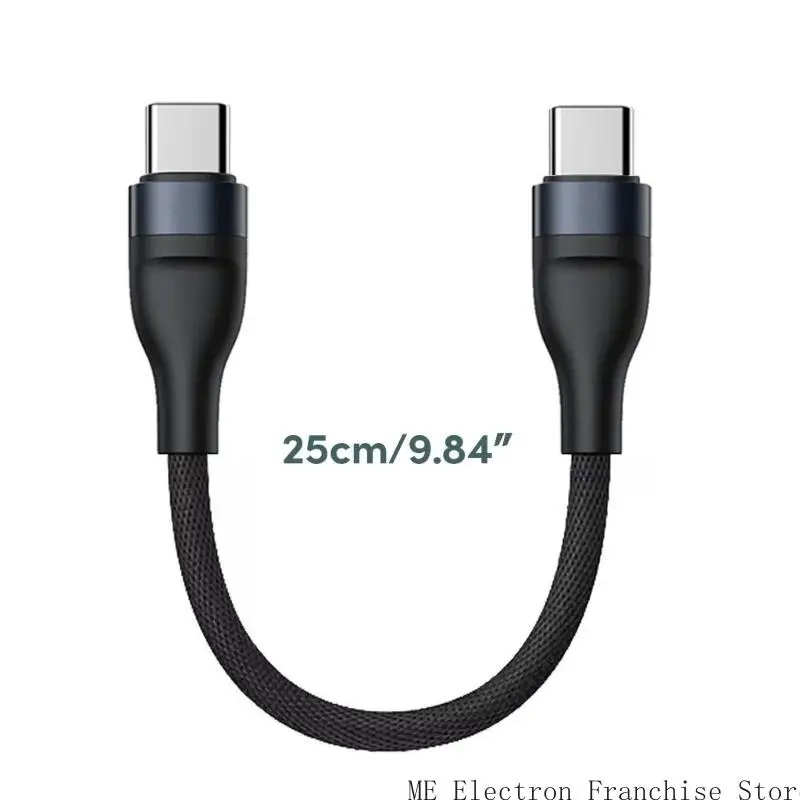 T5EA USB C Male machos curtos C Charfe 66W PD Carregamento rápido 480Mbps Transferência dados
