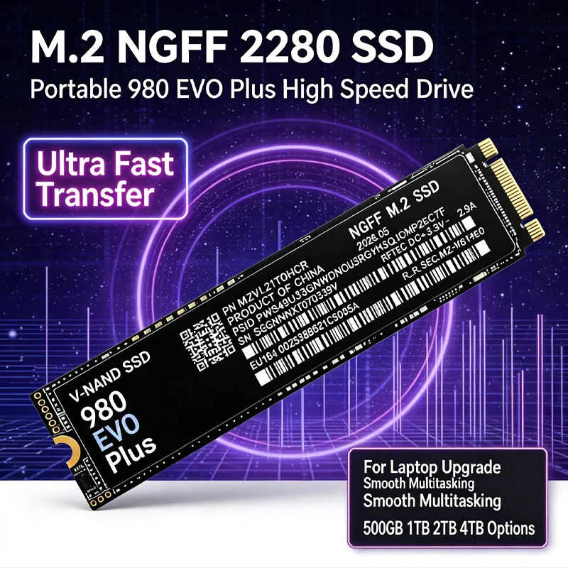 980 EVO PLUS M.2 2280 NGFF PCIe 4.0 SSD Up to Internal Solid State Drive 4TB For PS5 Laptop Desktop Gaming PC Storage