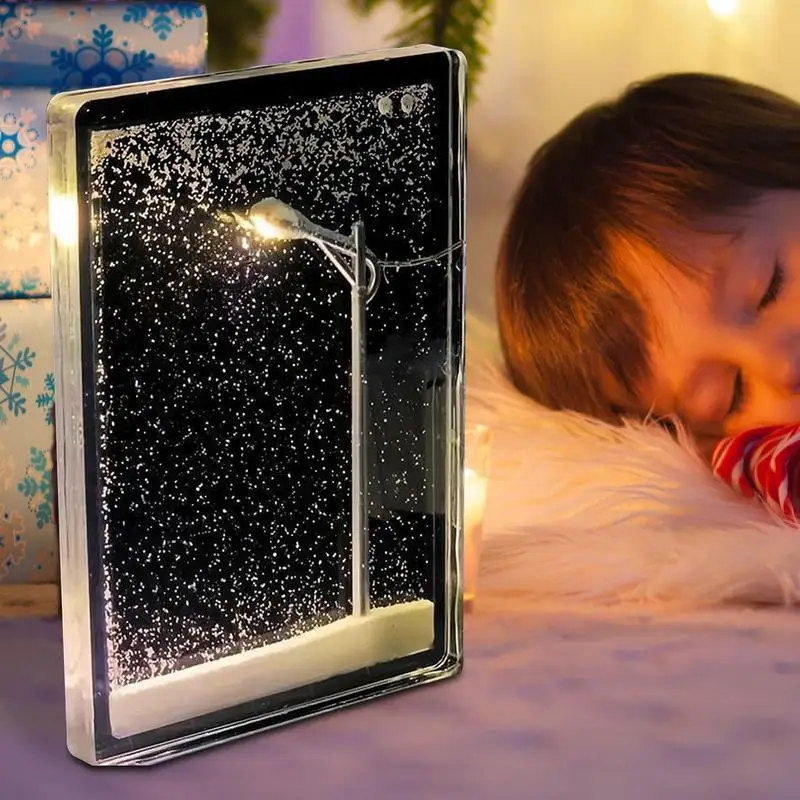 Veilleuse de neige pour enfants, lampe de bureau, kit d'art et d'artisanat, lumières de Noël d'intérieur, décor pour enfants