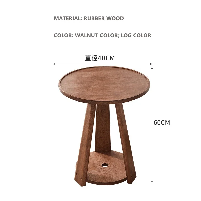 Nordic Minimalist Oak Sofa Round Side Table Solid Wood Tripod Coffee Table Movable Living Room Bedroom Bedside Corner Table