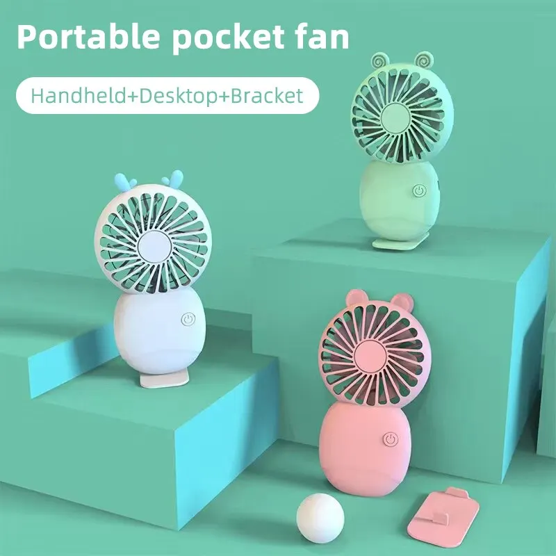 Desktop Outdoor USB Rechargeable Base Handheld Small Fan High Wind Power Multiple Speed Adjustment Mini Small Fan
