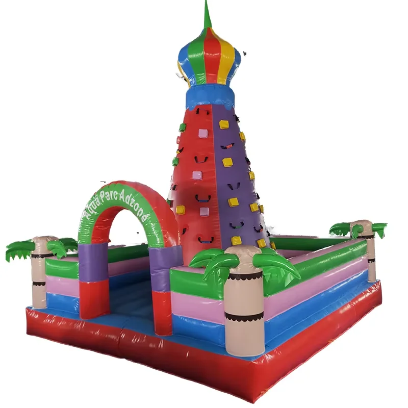 5m*5m Factory Price Good Quality Rock Climbing Wall Inflatable Bouncer With Rope