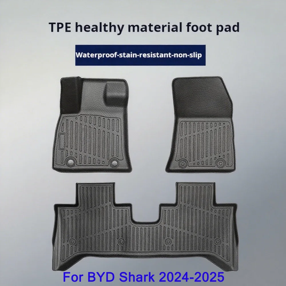 3D Foot Pad For BYD SHARK 2025 2024 TPE Custom Car Floor Mats Waterproof Carpet Auto Interior Accessories Odorless Tray Set