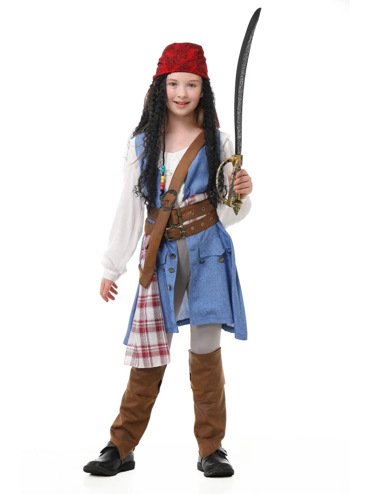 Unisex Retro Piraten-Cosplay-Outfit Blaue Weste Halloween Karneval Familien-Paar Kostüm Bühnenkostüm 2026 – Detail 39