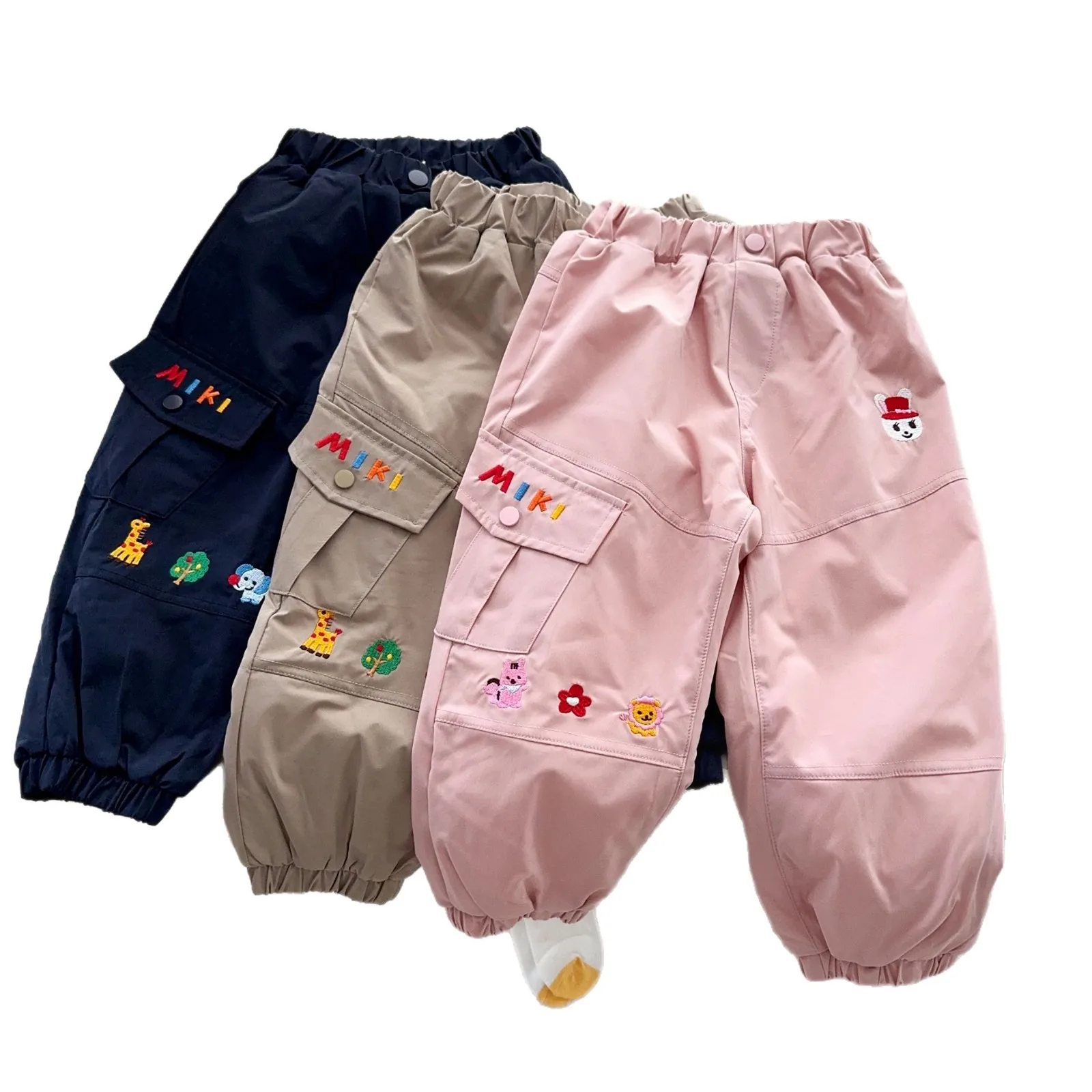 

2025 Новые японские двухслойные утолщенные флисовые брюки для спецодежды Little Lion, Новое поступление осени/зимы, разноцветные утепленные брюки