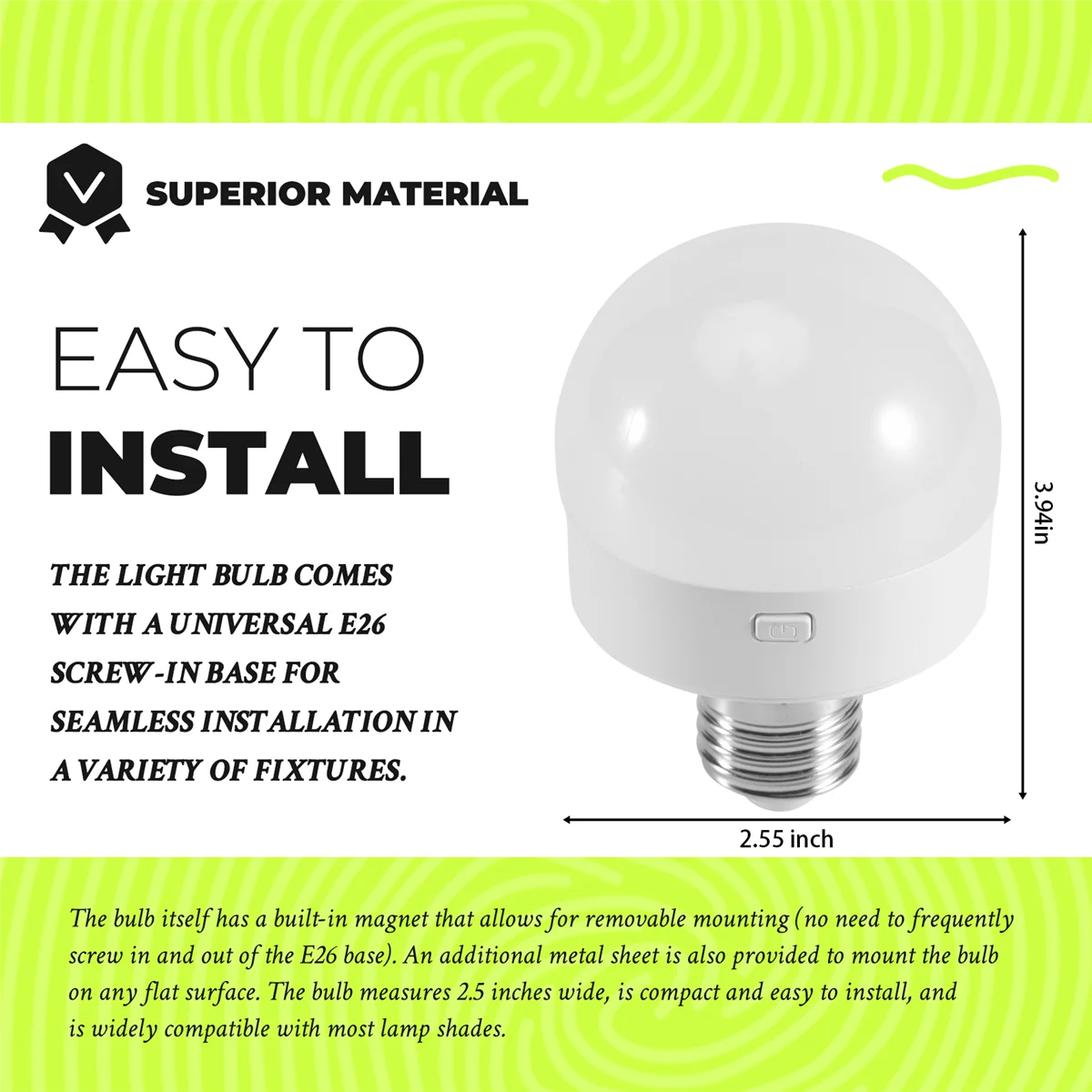 Neue wiederaufladbare batteriebetriebene Glühbirnen, 300 lm E26-Glühbirne zum Anschrauben für Lampen mit Fernbedienung, dimmbar und Timer