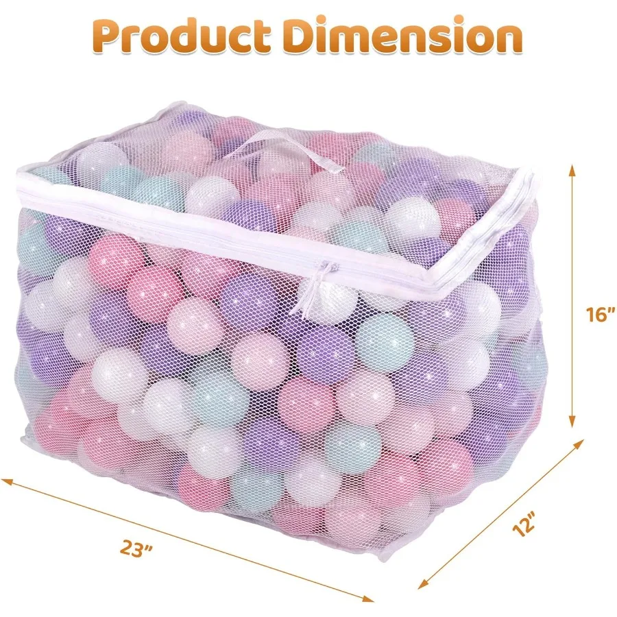 800 قطعة لعب كرات الحفرة مجموعات الالعاب مع حقيبة شبكية ألوان الباستيل سحق البلاستيك ل الكرة حفر اللعب بيوت ترتد منازل حمامات السباحة