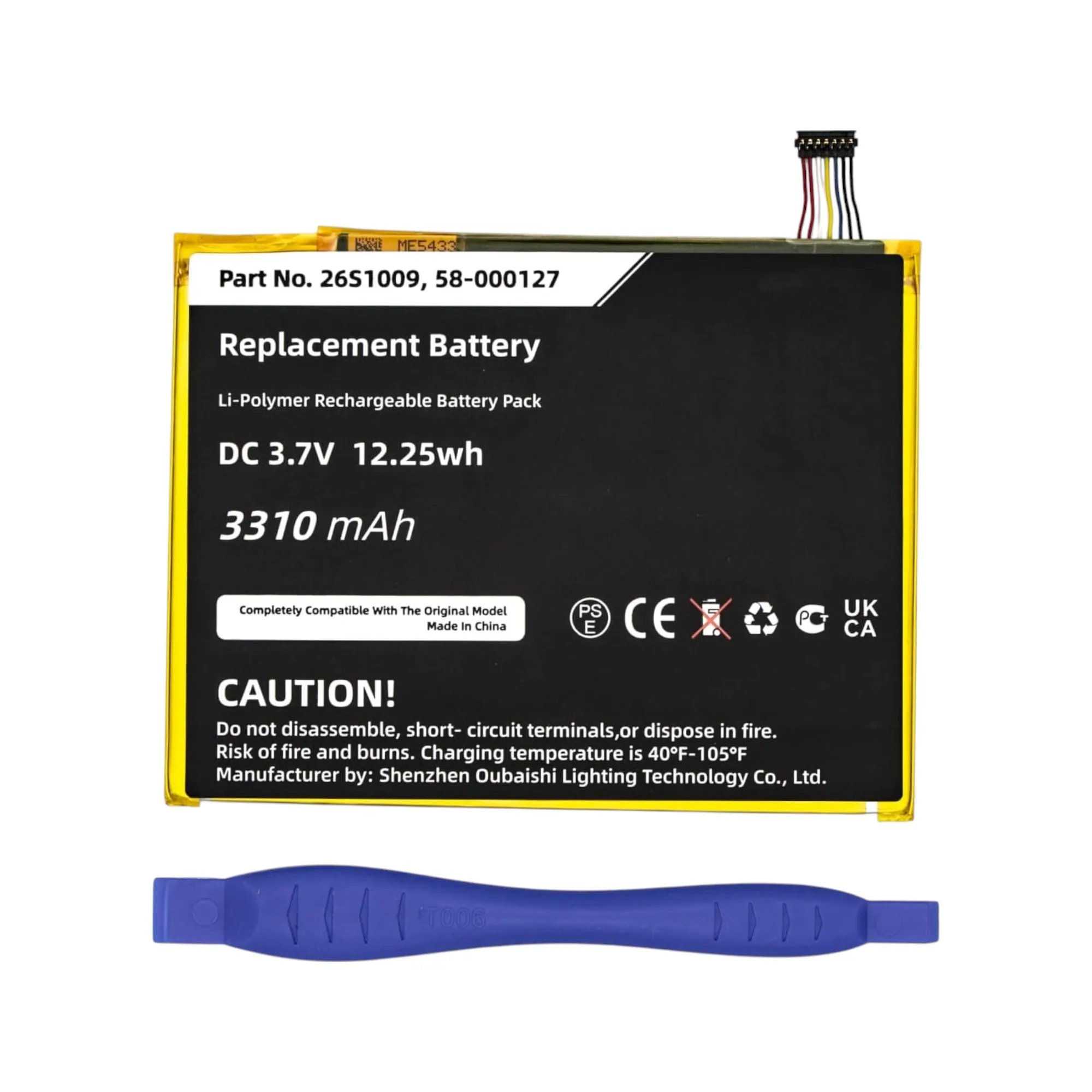 

Replacement Battery 3310mAh for Amazon Kindle Fire HD 8 5th, Kindle HD 8, SG98EG ST11, 58-000127, ST11A, 26S1009, 26S1009-A