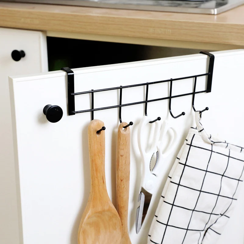 Hooks Over The Door 5 Hooks Home Bathroom Organizer Rack Clothes Coat Hat Towel Bags Keys Hanger Bathroom Kitchen Accessories