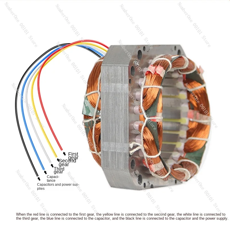 Industrial fan motor coil motor stator electric fan winding core accessories old electric fan copper coil