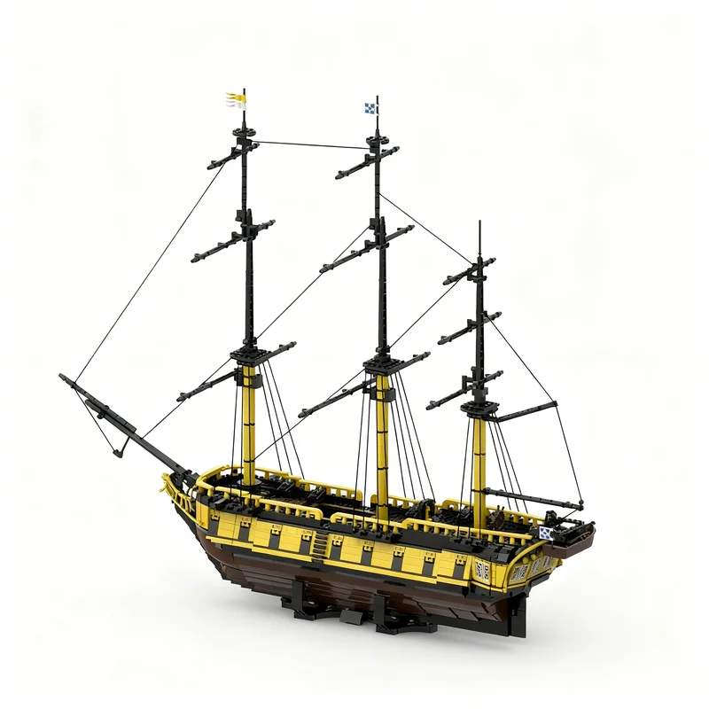 3143pcs MOC Pirates HMS Earl Gruenward PLUS VERSION Model Building Blocks Architecture Christmas Gifts Toy Birthday Display Idea