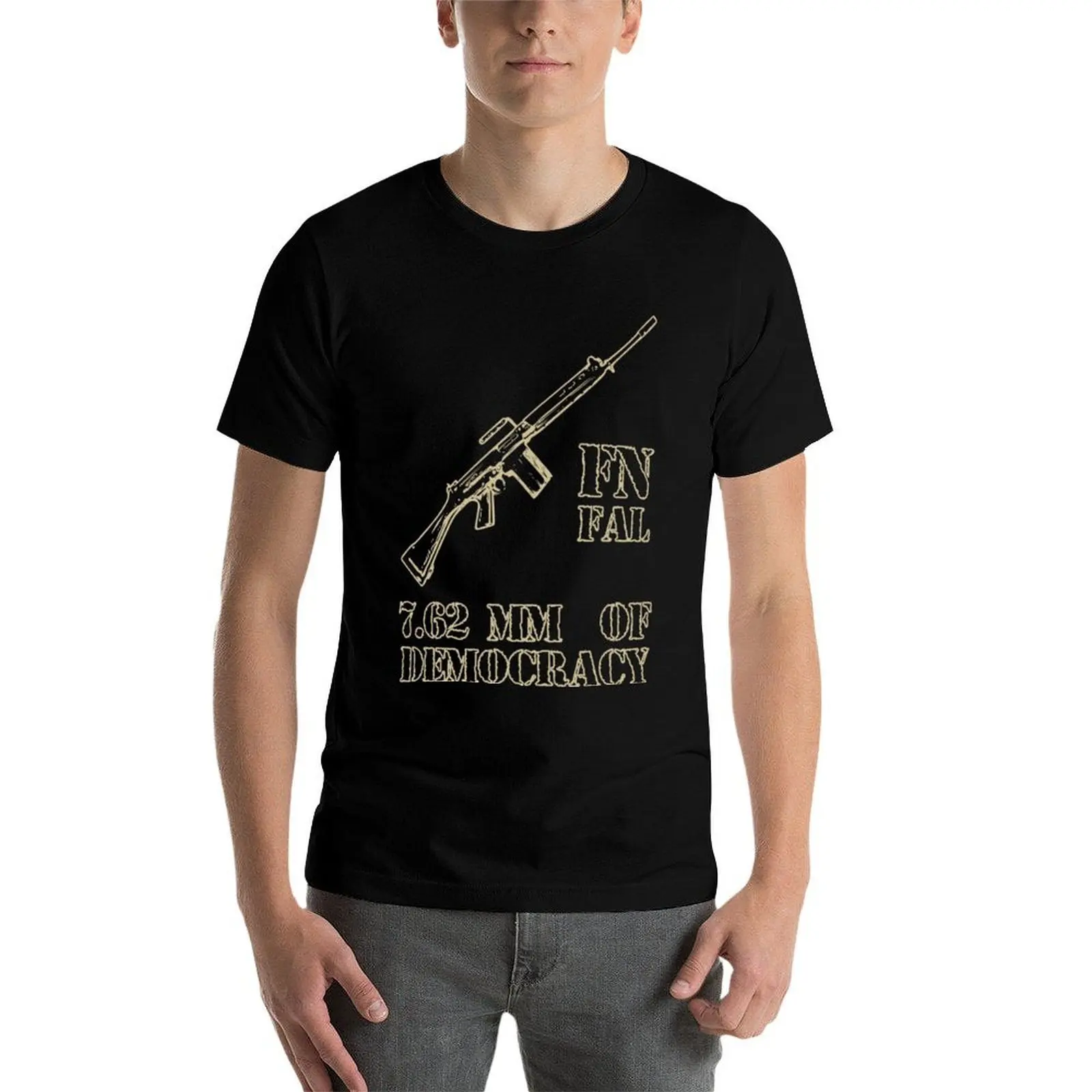 

762 mm of democracy fn fal T-Shirt man t shirts graphic t shirts for man graphic funny T-Shirt