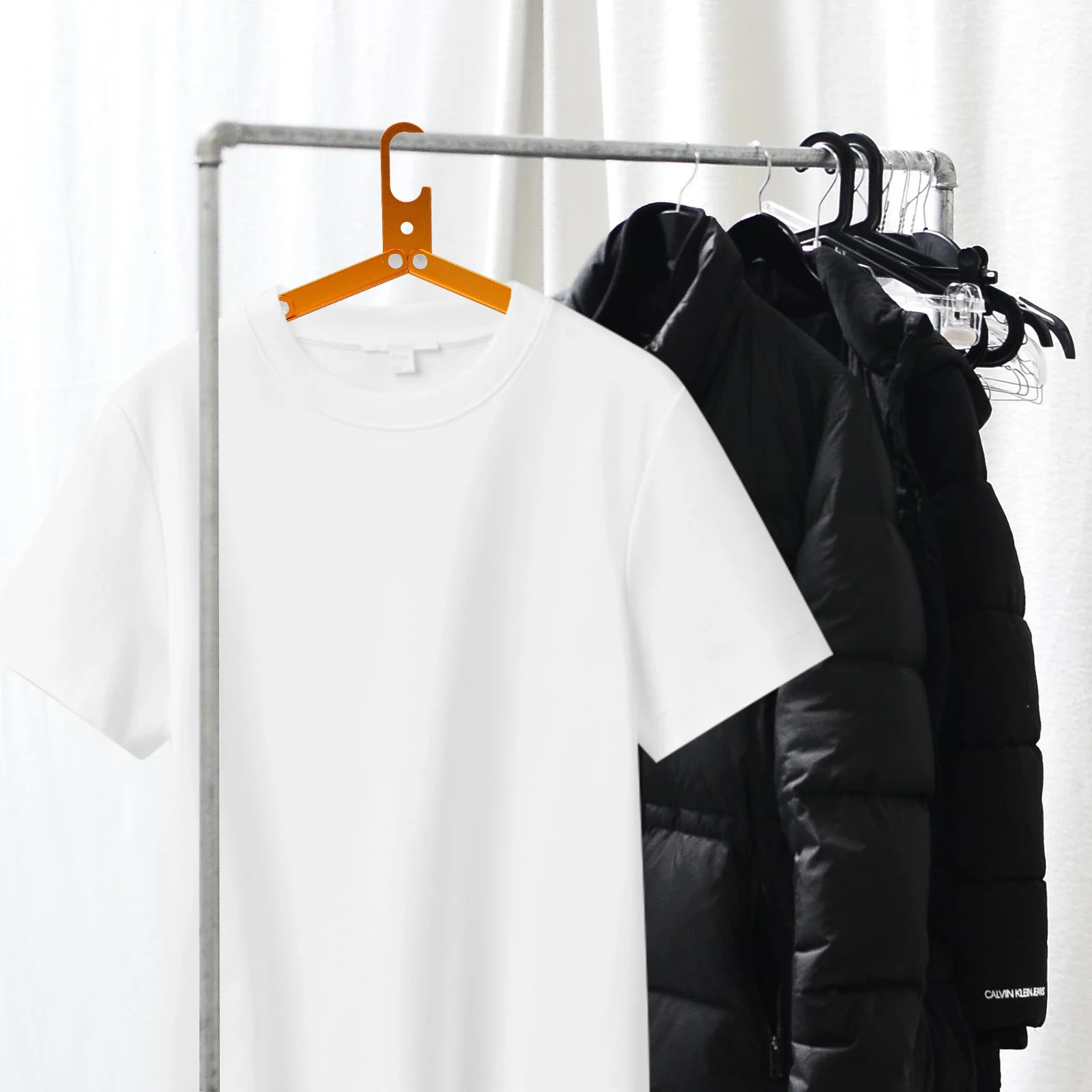

3Pcs Metal Foldable Coat Hangers Heavy Duty Folding Hanger Space Saving Travel Closet Clothes Dryers for Shirts Pants