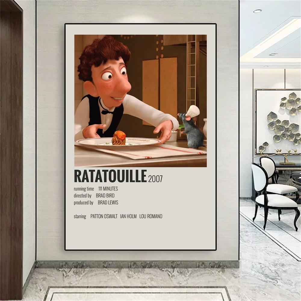 

Disney Movie Poster Ratatouille Movie Vintage Art Prints Classical Introduction Print Canvas Painting Bedroom Kitchen Wall Decor