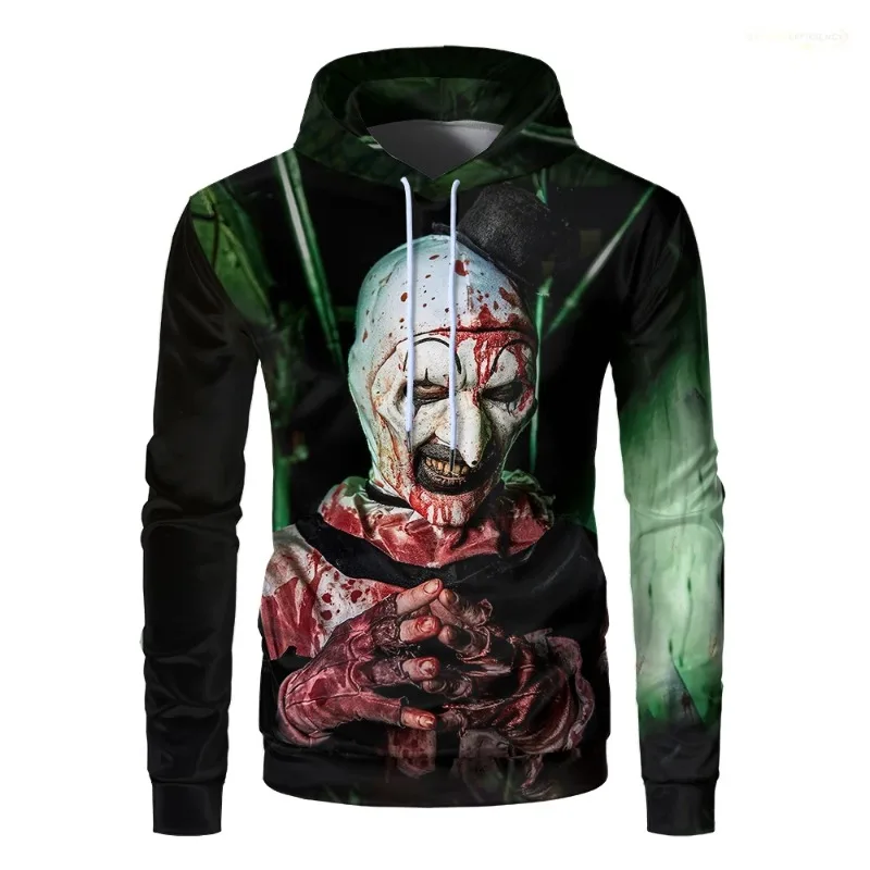 2024 Hoodie Blood Terror Killer Print Hoodies Sweatshirt Fashion Casual Cool Women Boys Streetwear