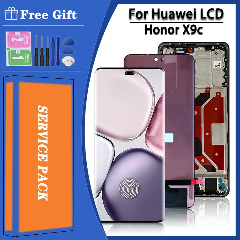 amoled-lcdタッチスクリーンセット678インチ120hzhuawei-honor-x9c用指紋付き