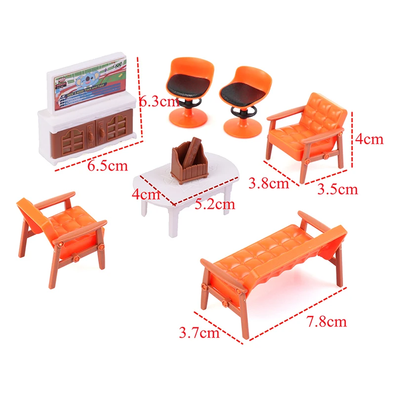 Dollhouse Miniature Furniture Toys for Children, Play House, Móveis de Plástico, Presentes para Meninas, Escala 1:12, 1 Conjunto