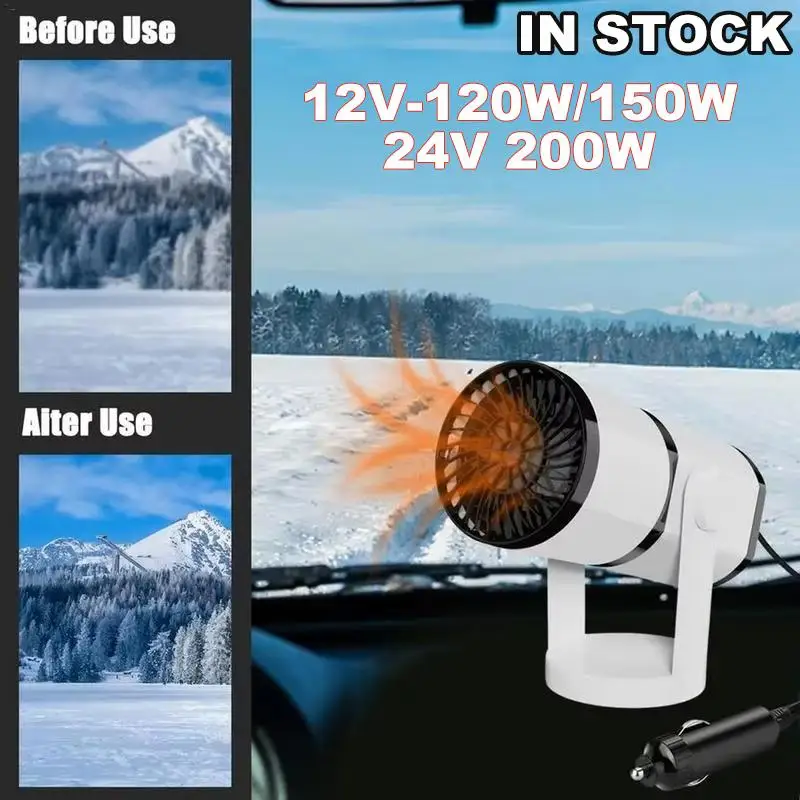 

Car Heater 150W/200W Car Fans Heating Cooling 360 Degree Rotating Defroster Defogger Winter Heating Fan Air Heater 12V/24V