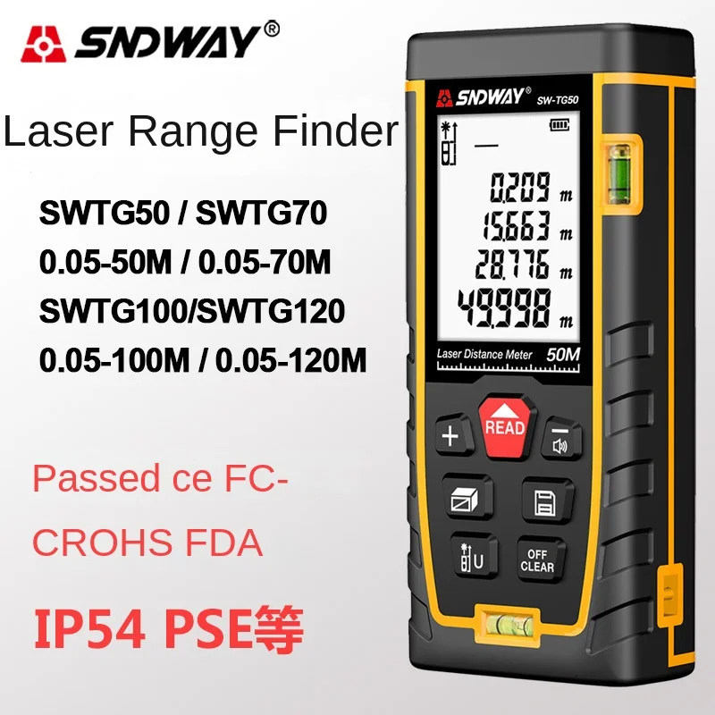 SNDWAY 50m 70m 100m 120m Laser Rangefinder TGSeries Handheld Infrared Measuring Instrument Electronic Ruler Laser Ruler