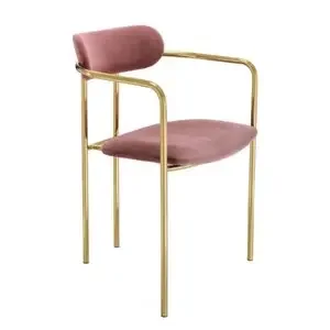 Nordic style sponge metal fabric dining chair with backrest leisure high quality stool for restaurant dining room