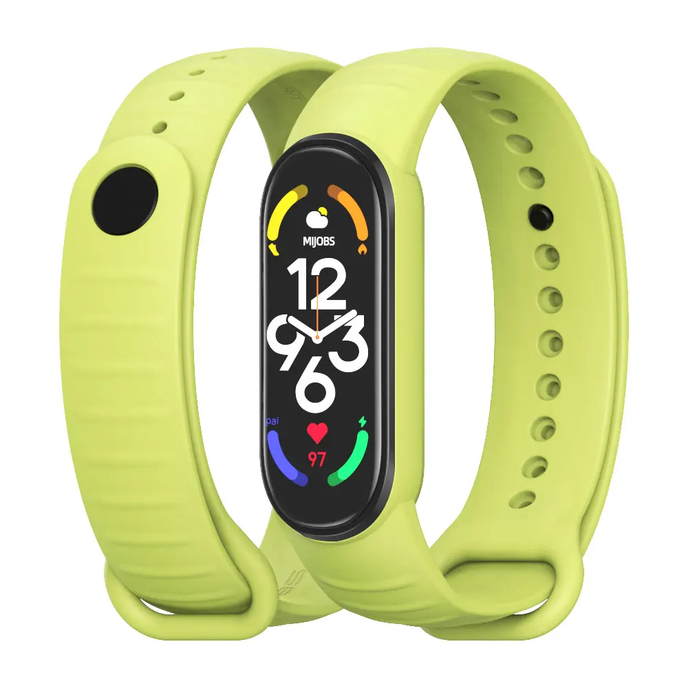 สายสำหรับ Xiaomi Mi Band 7 6 5สายรัดข้อมือซิลิโคน TPU แบบนิ่มสำหรับเปลี่ยน MiBand 6 7 5สายรัดข้อมืออัจฉริยะ Mi 7