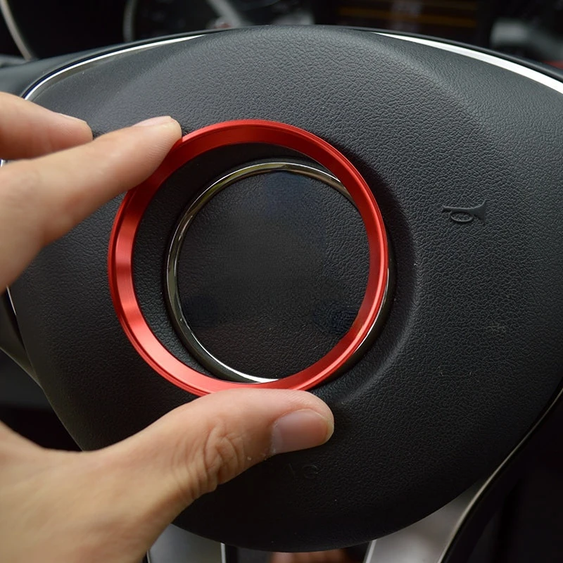 لمرسيدس بنز GLE CLA GLA W213 W246 W205 C117 المقود مركز حلقة ملصق لوحة سيارة غطاء الكسوة اكسسوارات الديكور #1