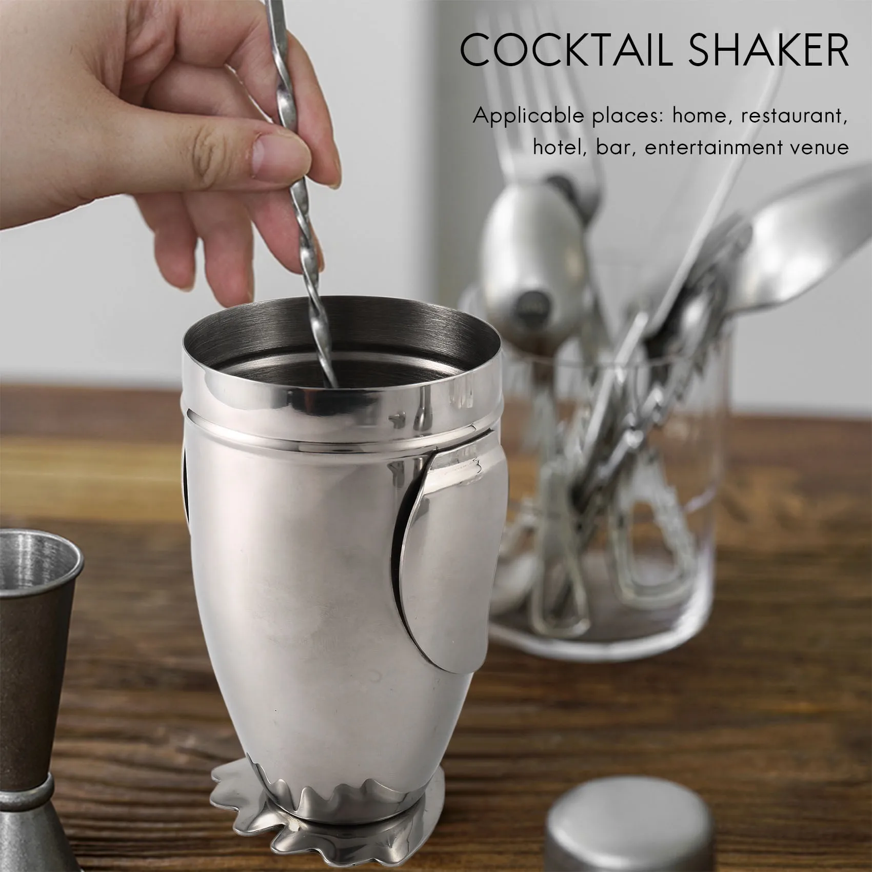 500Ml Cocktail Shaker,Creative Penguin Stainless Steel Bar Bartender Drink Mixer Shaker Pot,Wine Bottle,Wine Accessories