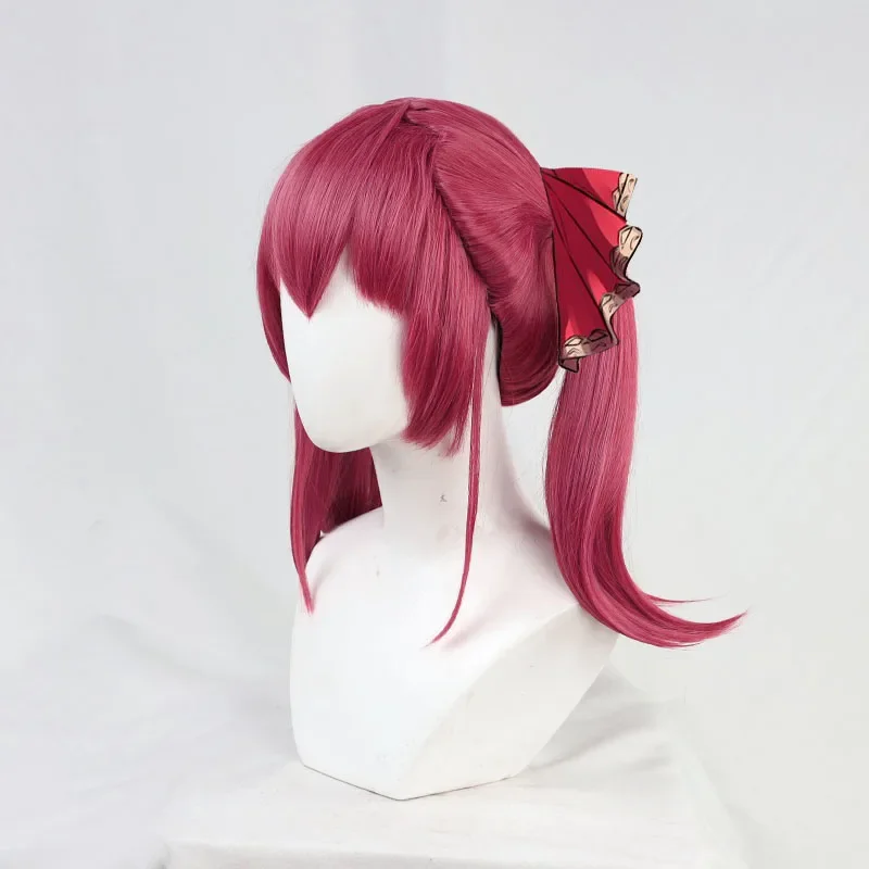 VTuber Houshou Marine Wig Hololive Girls Youtuber Cosplay Long Straight Ponytails Synthetic Hair Role Play   Wig Cap