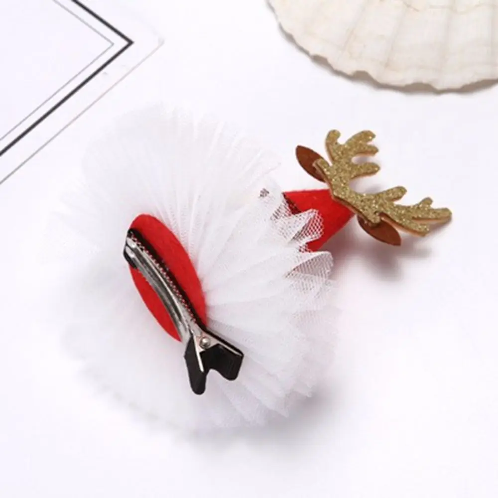Lindo copo de nieve arco alce orejas Santa Claus sombrero de Navidad horquilla Navidad Clip para el cabello accesorios para el cabello estilo coreano sombreros