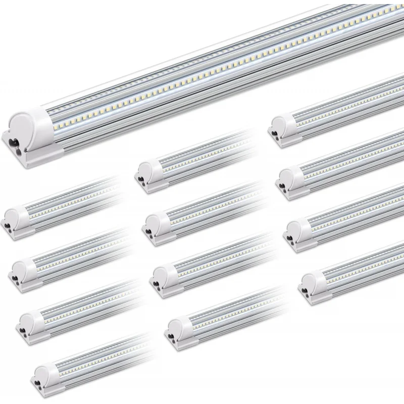 

8FT LED Shop Light,100W 15000LM 6500K Super Bright White,Linkable Integrated T8 Shop Lighting,V Shape 8 Foot LED Lights,12 Pack