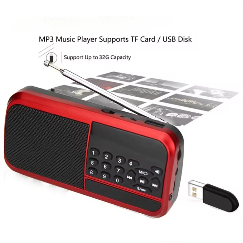 H798 Mini Portable Digital 80 Mp3 Music Auto Repeat Rechargeable Battery Led Usb Fm Radio