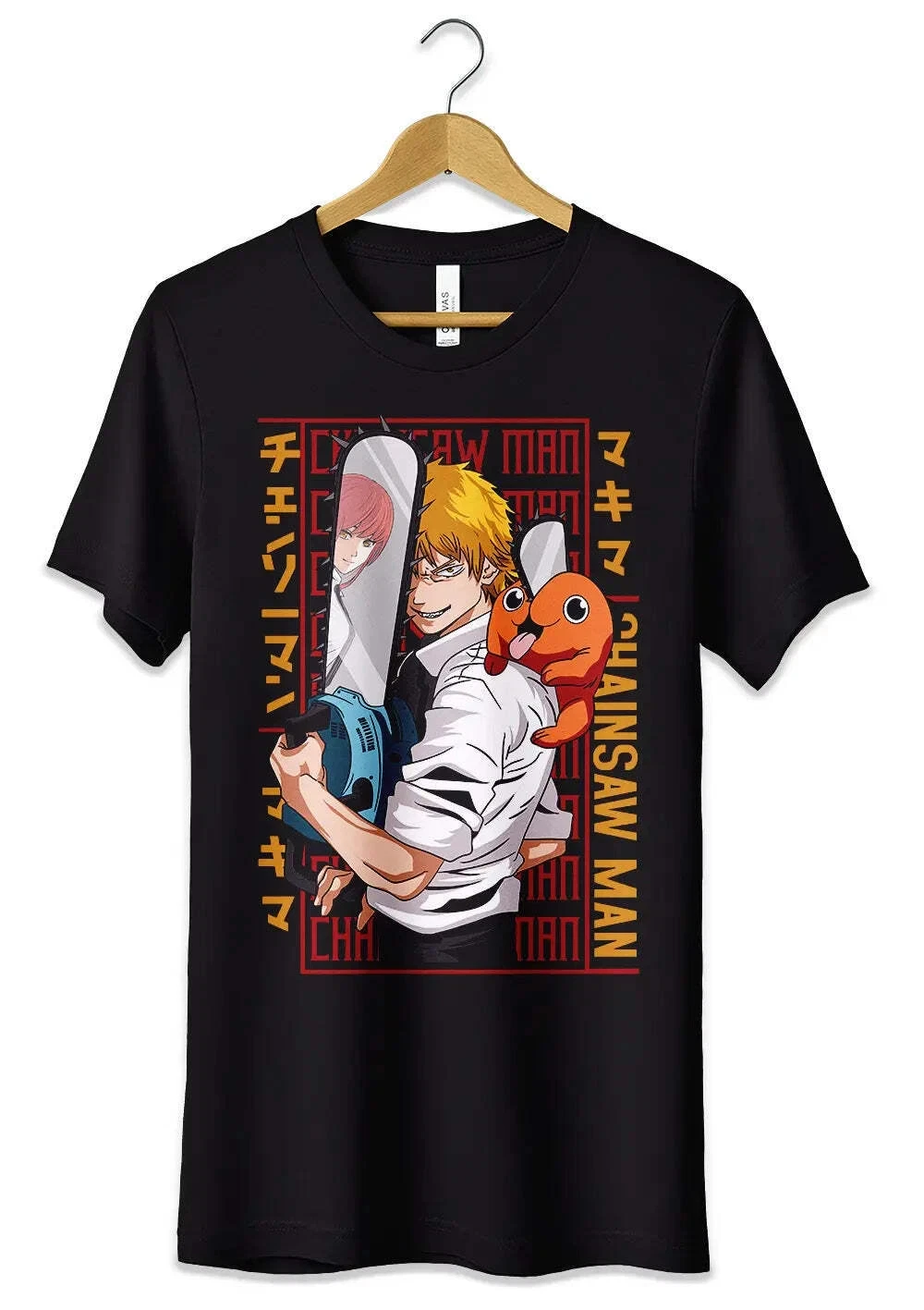 Anime T-shirt Denji en Pochita Chainsaw Man T-shirt, charmante man, vrouw, kind shirt, fan cadeau