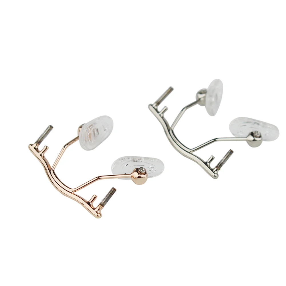 1pc Metal Rimless Glasses Bridge With Silicone Nose Pad Screw Optical Frame Nose Holder