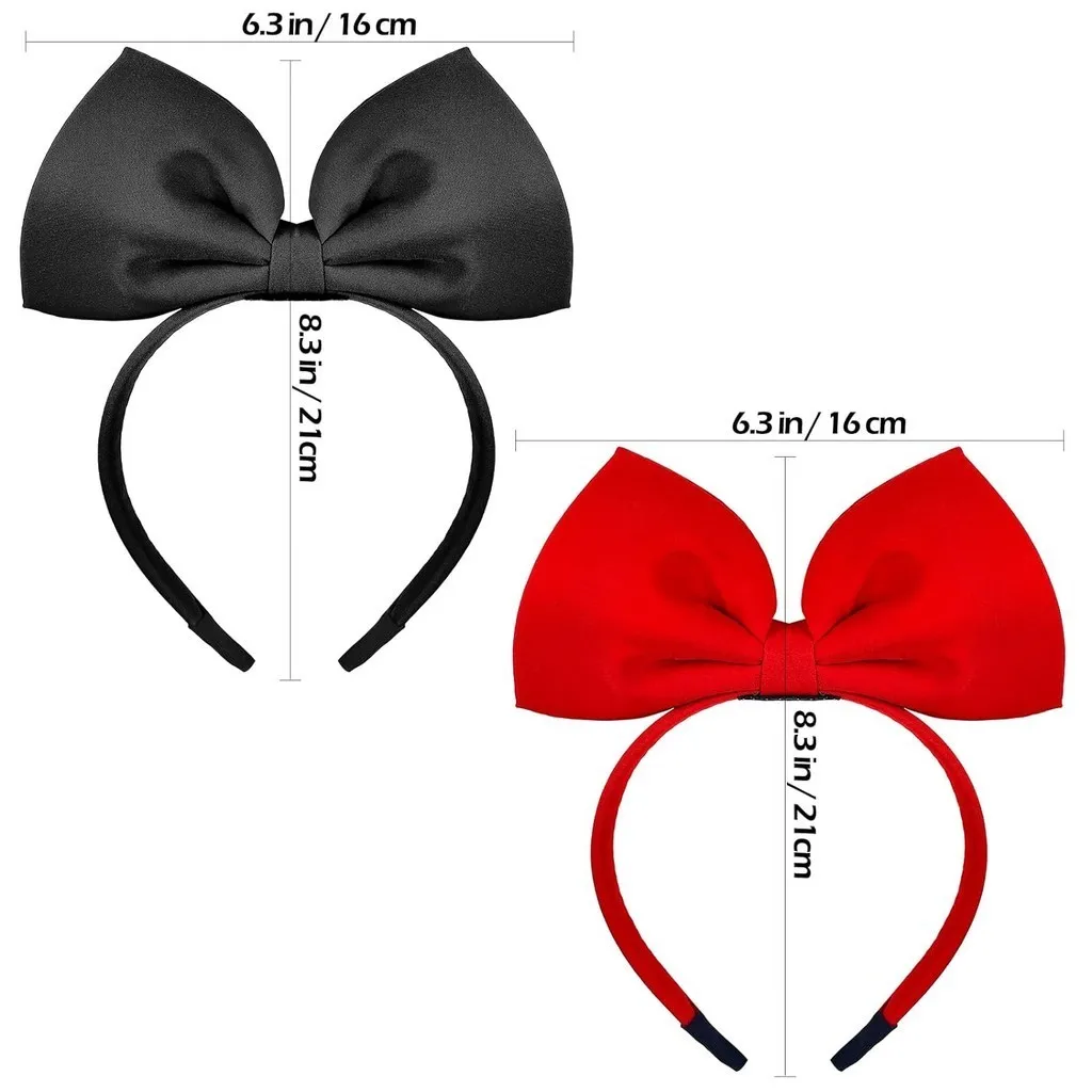 Cute Girls Red Big Bow Headband Snow White Cosplay Props Headwear for Kids Head Hoop Princess Headband Hair Aceessories view 4