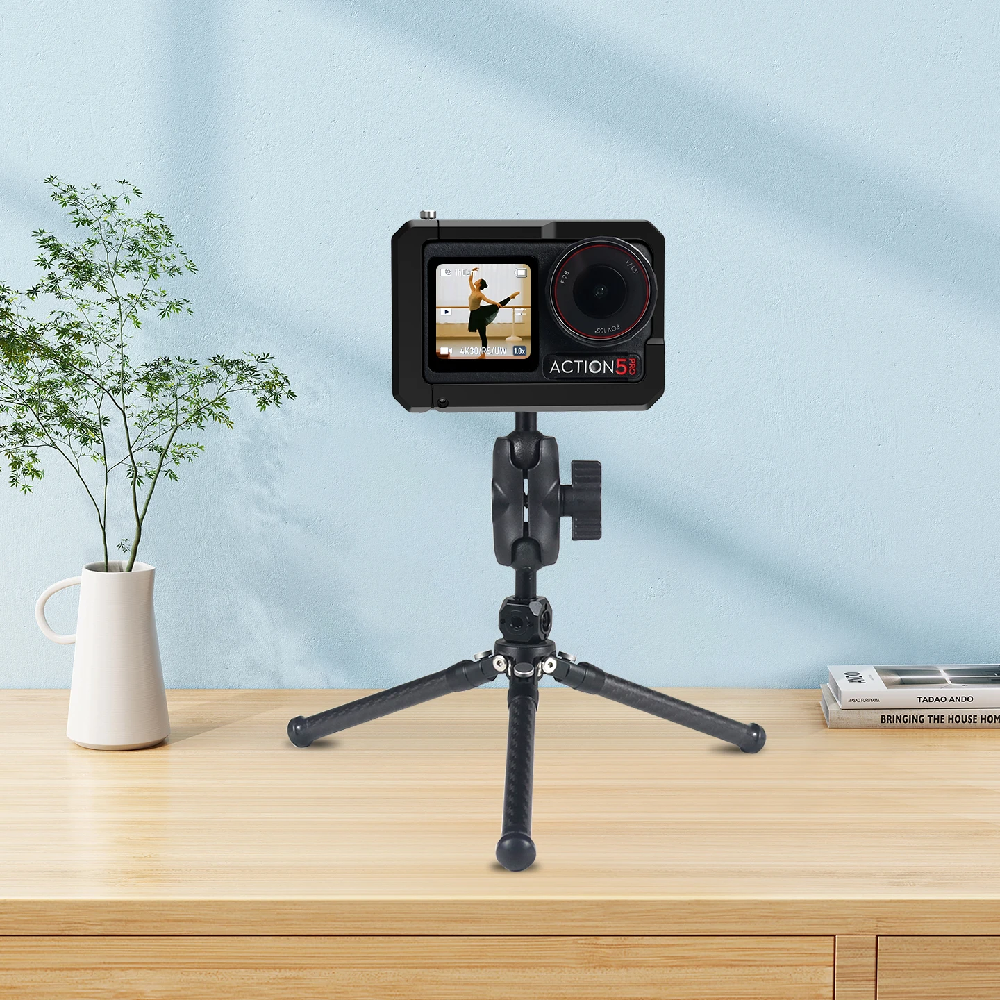 قفص معدني سريع الإصدار لـ DJI OSMO ACTION 5/4/3 إطار حماية مع ميكروفون للحذاء البارد ملء دعامة إضاءة توسيع جبل #6