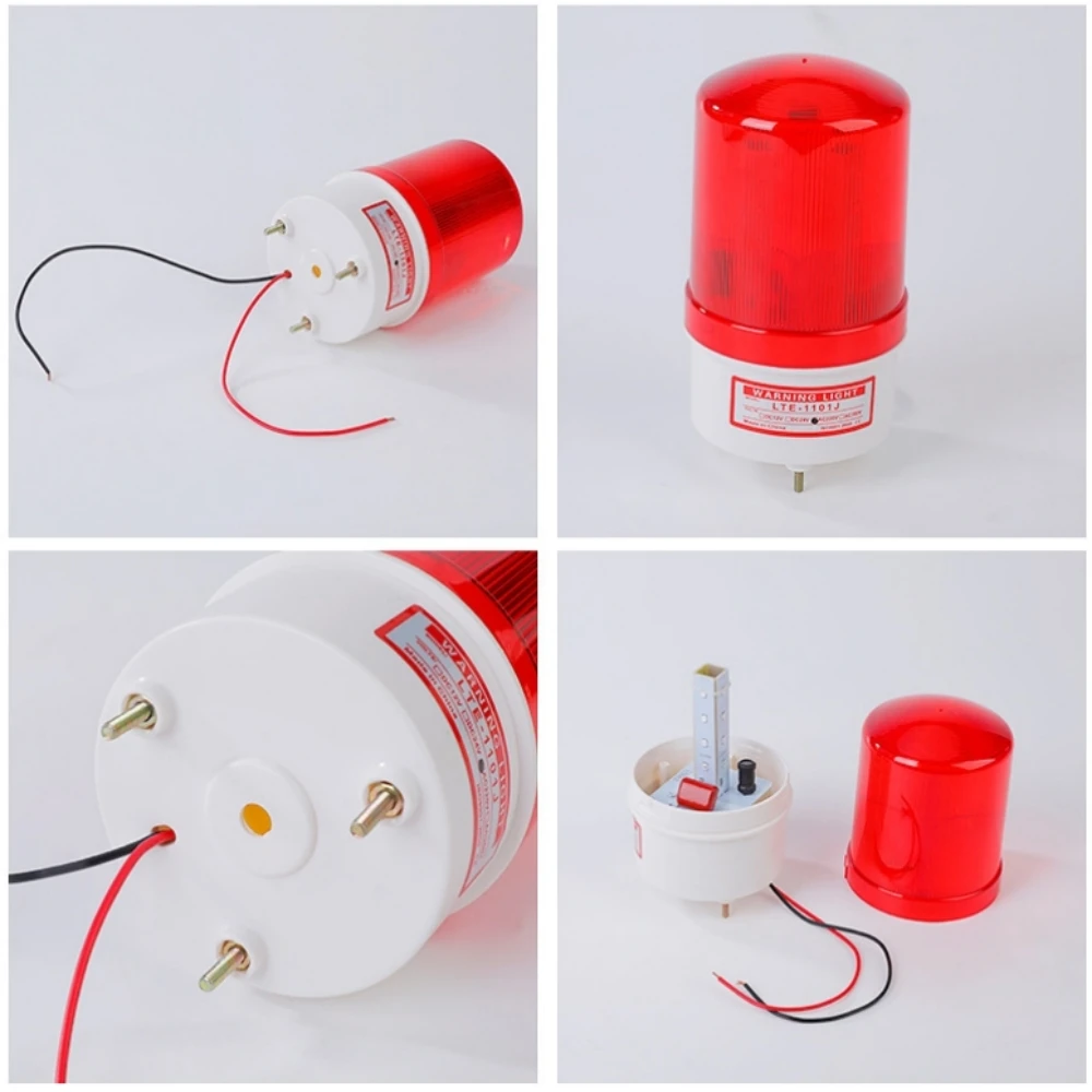 Luz de advertencia giratoria de 1 piezas, zumbador de 12V, 24V, 220V con luz, sonido de alto decibelio y luz de alarma, lámpara de señal de Flash de explosión