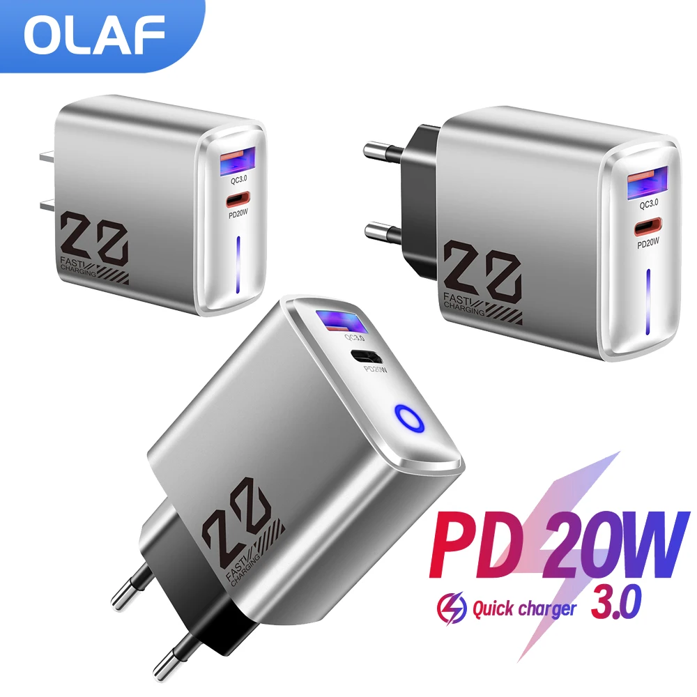 PD20W USB Type C Charger Quick Charge 3.0 USB C Charger Adapter For iphone Samsung Xiaomi Huawei Phone QC3.0 Charger EU/US Plug