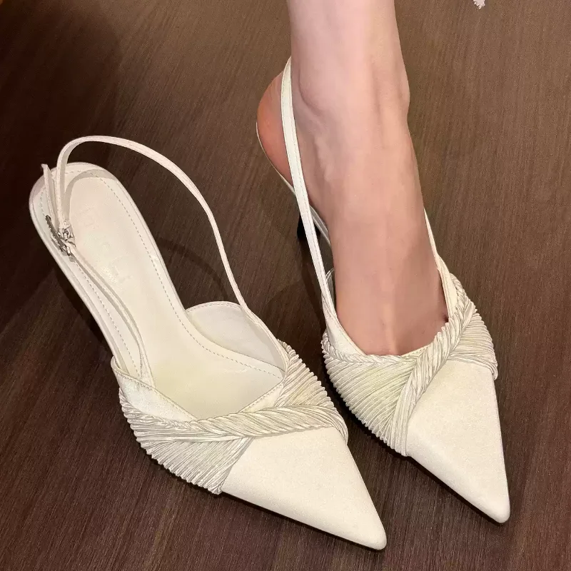 

New Style Luxury Pointed Stiletto Heel Shoes Popular Women Heel Party Dress Shoes Slingbacks Women's Fashion Shoes Party Wedding