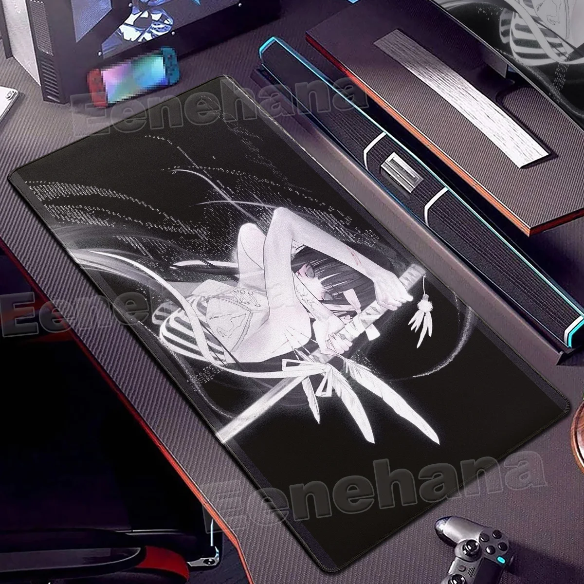 Black & White Pretty Girls Mouse Pad Large Playmats PC Gaming Accessories Dark Gothic Rubber Computer Desk Mat Xxl Extended Pads