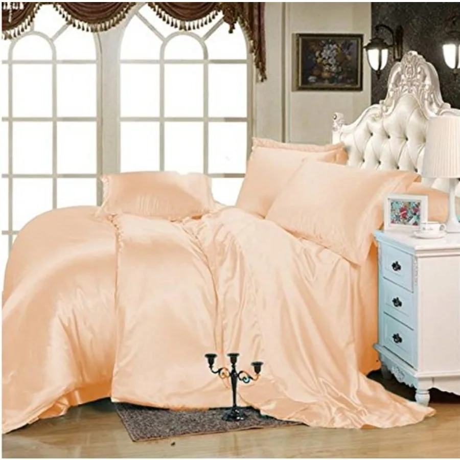 

Size Sheet Set - 6 Pcs Set - Hotel Luxury Satin Bed Sheets - 18" Deep Pockets - Easy Fit - Breathable and Cooling - Wrinkle Fre